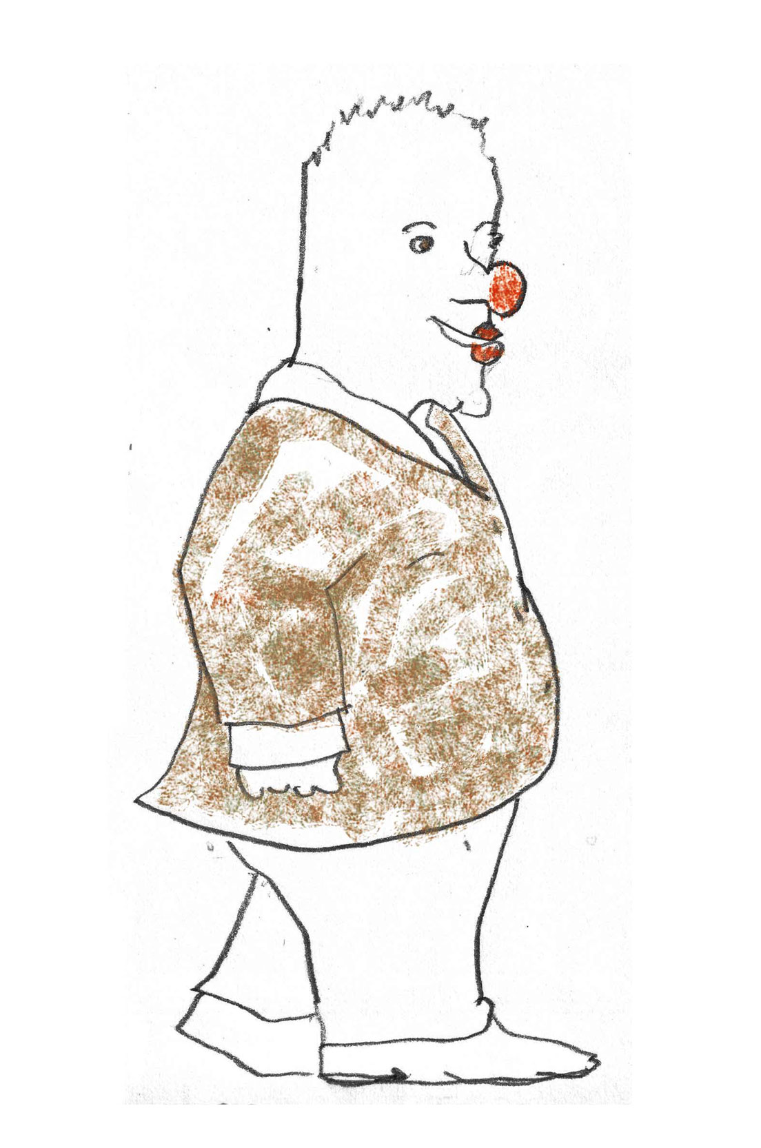 Zeichnung froher-Clown-1 Clown-Zeichnung