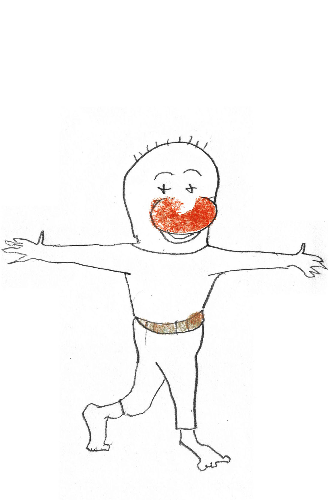 Clown-Zeichnung links Clown-Zeichnung